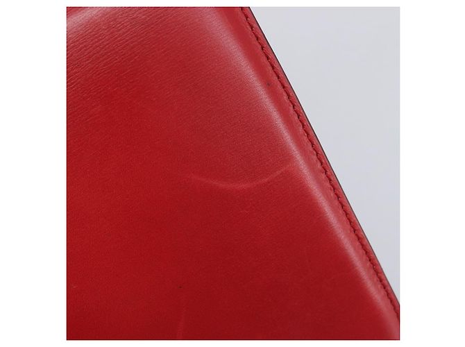 Céline CELINE Bolsa de mão em couro vermelho e dourado - vista 14