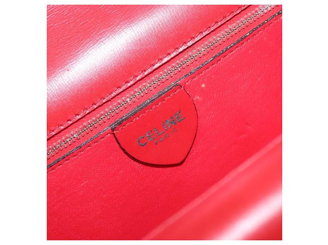 Céline CELINE Bolsa de mão em couro vermelho e dourado - vista 19