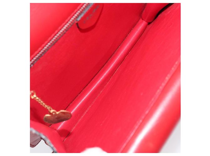 Céline CELINE Bolsa de mão em couro vermelho e dourado - vista 20