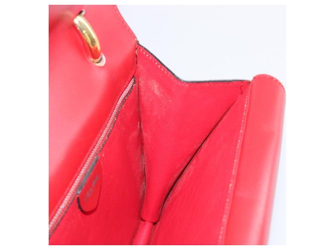 Céline CELINE Bolsa de mão em couro vermelho e dourado - vista 21