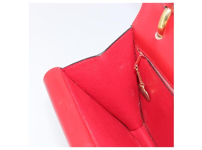 Céline CELINE Bolsa de mão em couro vermelho e dourado - vista 22