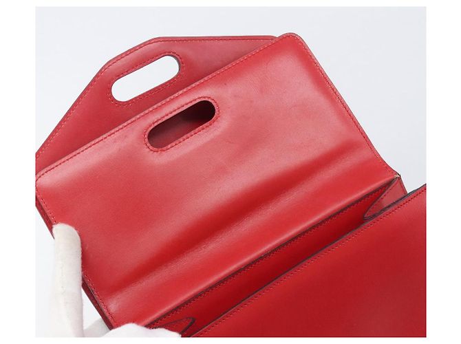 Céline CELINE Bolsa de mão em couro vermelho e dourado - vista 25