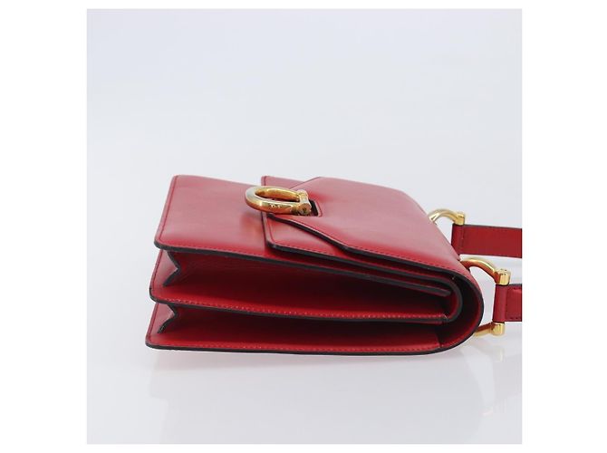 Céline CELINE Bolsa de mão em couro vermelho e dourado - vista 4