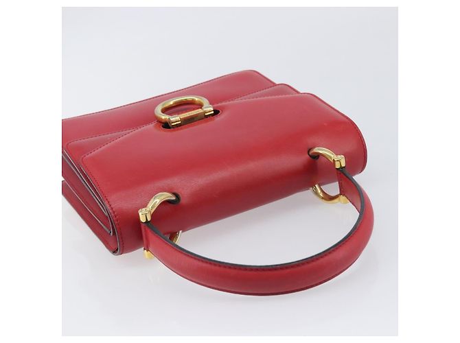 Céline CELINE Bolsa de mão em couro vermelho e dourado - vista 6