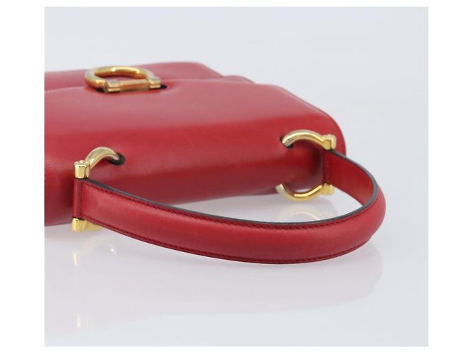 Céline CELINE Bolsa de mão em couro vermelho e dourado - vista 7
