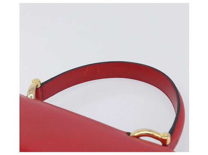Céline CELINE Bolsa de mão em couro vermelho e dourado - vista 8