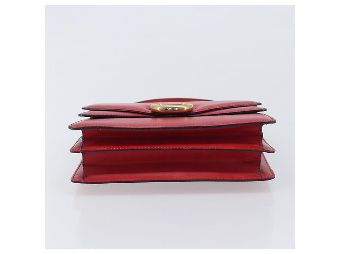 Céline CELINE Bolsa de mão em couro vermelho e dourado - vista 9