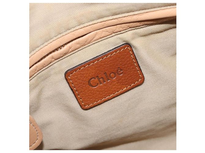 Chloé Chloe Paraty Hand Bag Leather 2way Beige Gold - vista 20