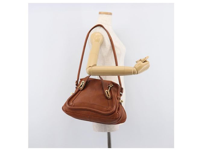 Chloé Chloe Paraty Hand Bag Leather 2way Beige Gold - vista 28