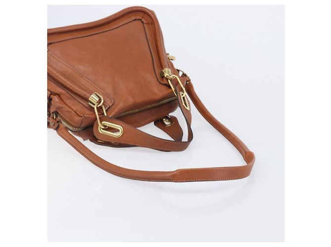 Chloé Chloe Paraty Hand Bag Leather 2way Beige Gold - vista 9