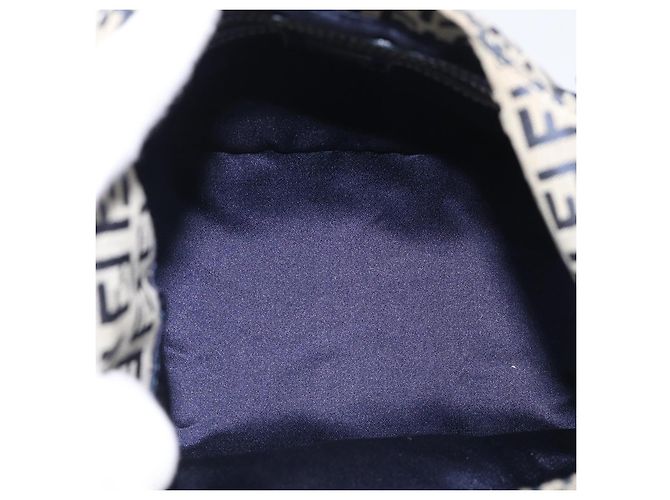 FENDI Zucchino Canvas Mamma Baguette Shoulder Bag Navy Silver - vista 18