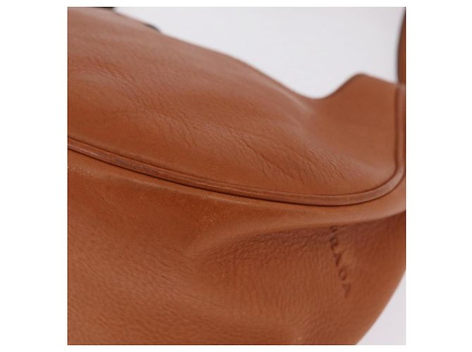 PRADA Shoulder Bag Leather Brown Silver - vista 17