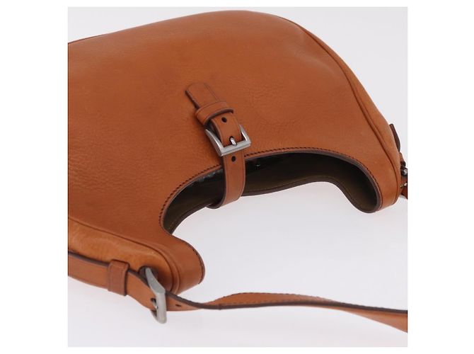 PRADA Shoulder Bag Leather Brown Silver - vista 7