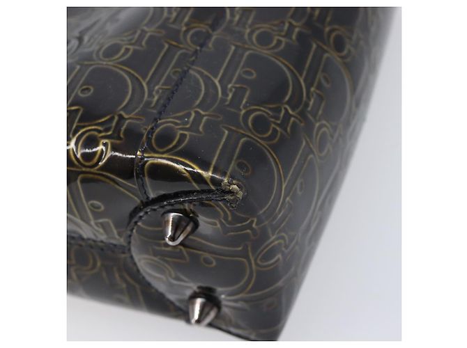 Christian Dior Maris Pearl Bag Patent Leather Dark Brown Silver - vista 10