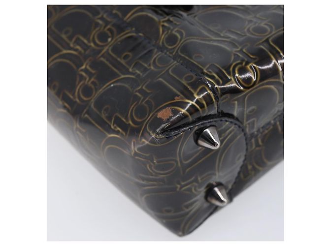 Christian Dior Maris Pearl Bag Patent Leather Dark Brown Silver - vista 11