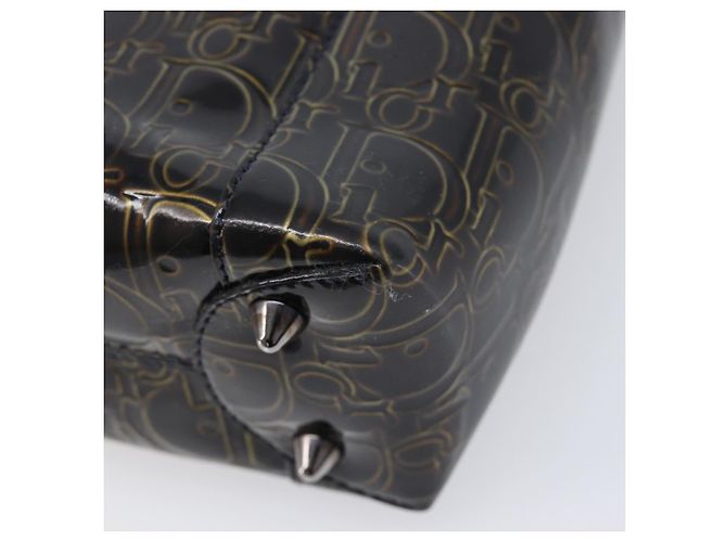 Christian Dior Maris Pearl Bag Patent Leather Dark Brown Silver - vista 12