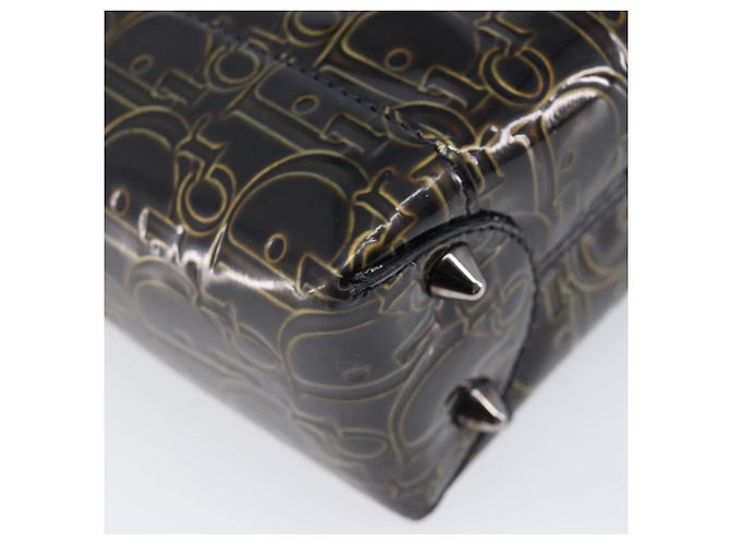 Christian Dior Maris Pearl Bag Patent Leather Dark Brown Silver - vista 13