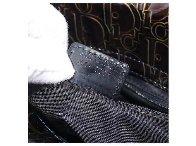 Christian Dior Maris Pearl Bag Patent Leather Dark Brown Silver - vista 23