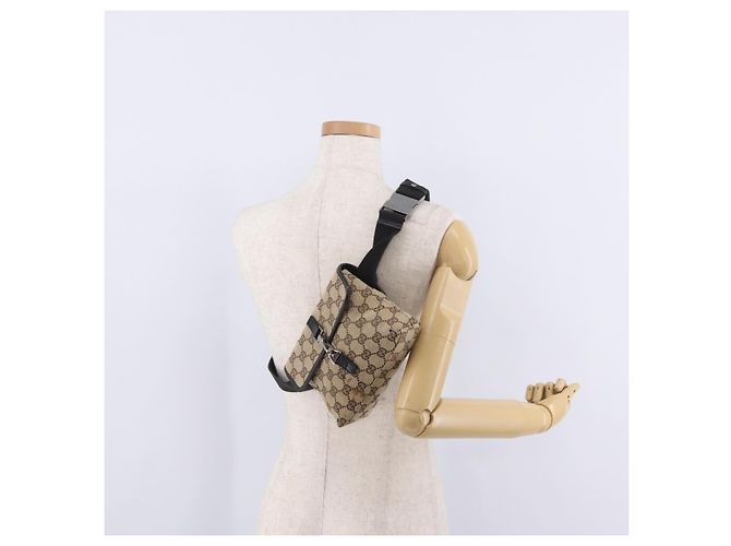 GUCCI GG Canvas Waist bag Beige Silver 92543 - vista 26