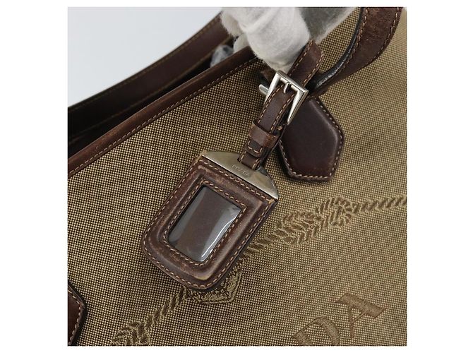 Tote PRADA Sac Cabas Canvas Beige Silver - vue 10