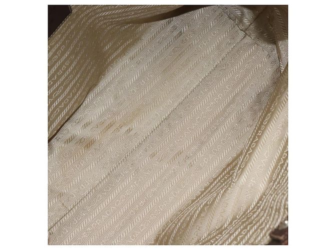 Tote PRADA Sac Cabas Canvas Beige Silver - vue 11