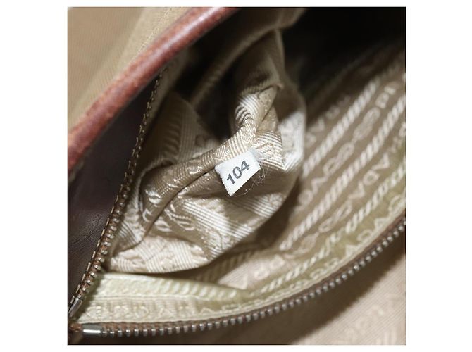 Tote PRADA Sac Cabas Canvas Beige Silver - vue 12
