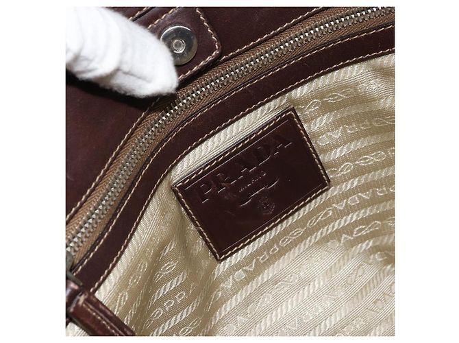 Tote PRADA Sac Cabas Canvas Beige Silver - vue 18