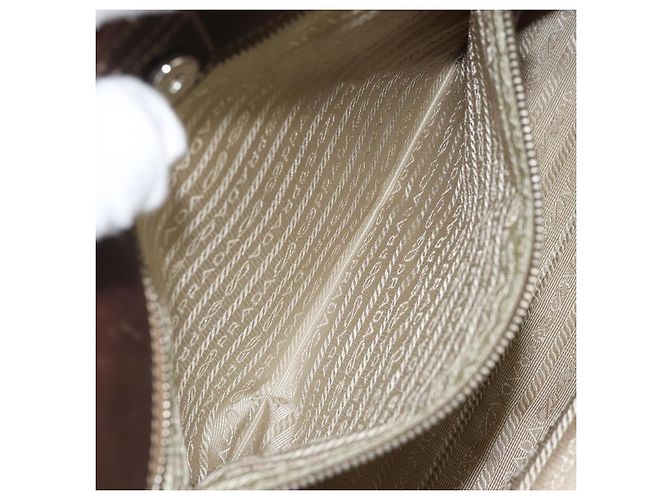 Tote PRADA Sac Cabas Canvas Beige Silver - vue 22