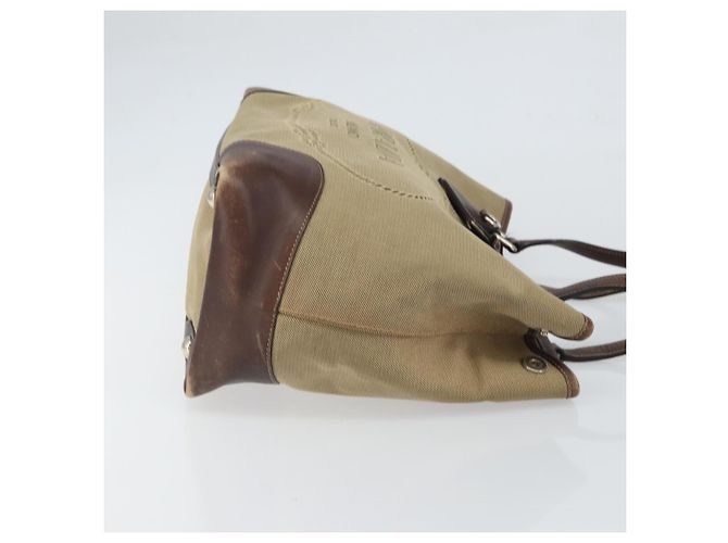 Tote PRADA Sac Cabas Canvas Beige Silver - vue 3