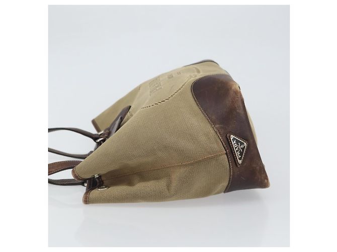 Tote PRADA Sac Cabas Canvas Beige Silver - vue 4