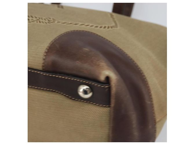 Tote PRADA Sac Cabas Canvas Beige Silver - vue 9