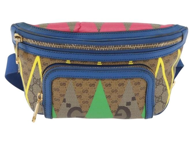 GUCCI GG Supreme Bum Bag PVC Multicolor Gold 733240 - vista 13