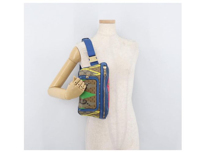 GUCCI GG Supreme Bum Bag PVC Multicolor Gold 733240 - vista 23