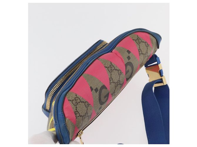 GUCCI GG Supreme Bum Bag PVC Multicolor Gold 733240 - vista 6