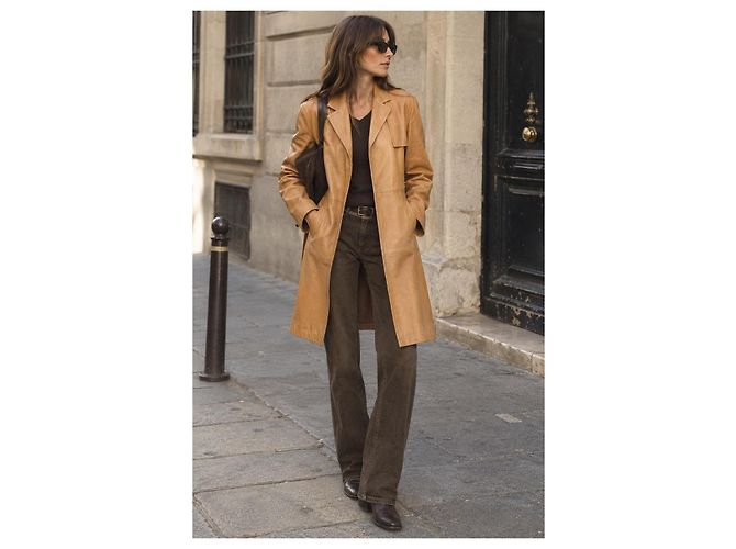 Autre Marque Gabardina MAX&Co. de cuero marrón - vista 2