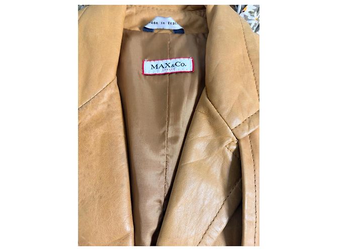 Autre Marque Gabardina MAX&Co. de cuero marrón - vista 8