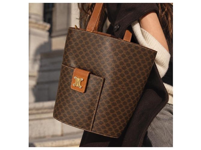 Céline Celine Triomphe Tote Bag Braun Beschichteter Canvas - Ansicht 2