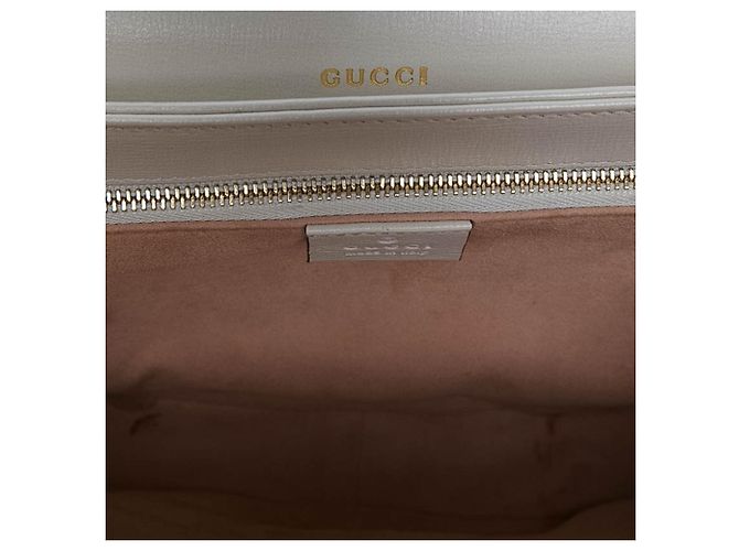 Borsa a tracolla Gucci Horsebit 1955 Medium in pelle di vitello bianca - vista 4