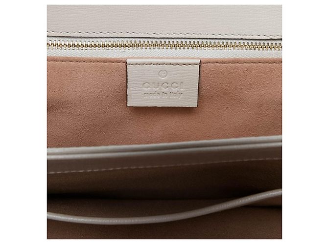 Borsa a tracolla Gucci Horsebit 1955 Medium in pelle di vitello bianca - vista 5