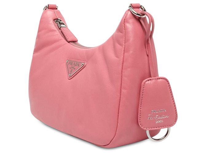 Re-Edition Bolsa Satchel Prada Re Edition 2005 em couro Nappa acolchoado rosa - vista 2
