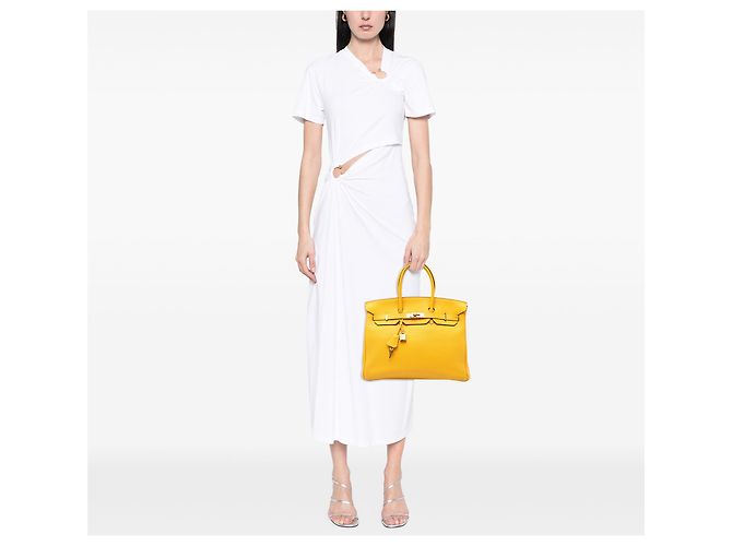 Hermès Yellow Togo Birkin Retourne 35 - vista 6