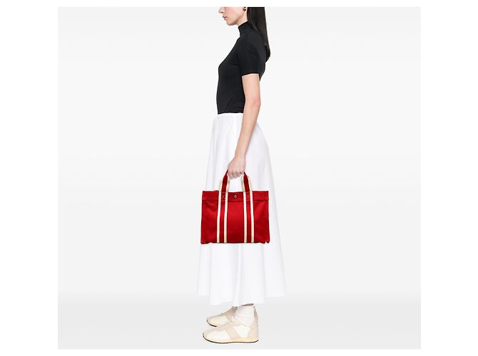 Hermès Red Canvas Fourre Tout PM - vue 6