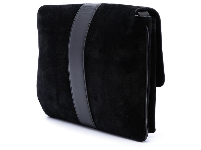 Gucci Borsa a Tracolla Arli in Camoscio Nero Medium - vista 2