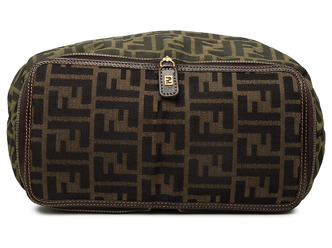Bolso tote plegable Fendi de lona Zucca marrón y nailon - vista 3