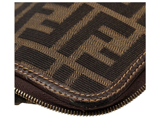 Bolso tote plegable Fendi de lona Zucca marrón y nailon - vista 6