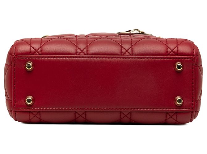 Dior Red Mini Lambskin Cannage Lady Dior - Ansicht 3