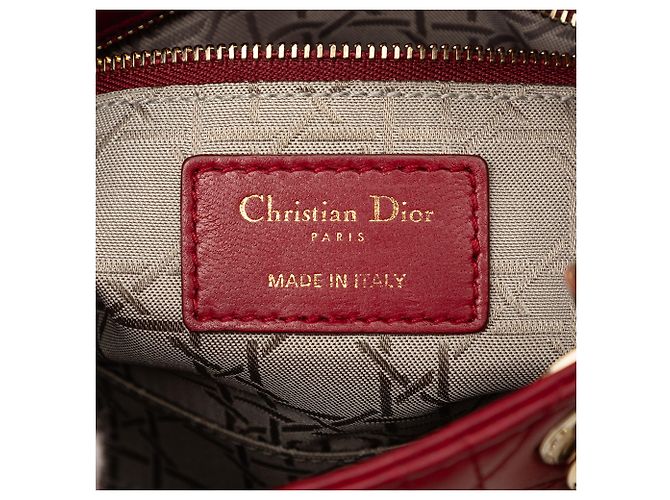 Dior Red Mini Lambskin Cannage Lady Dior - Ansicht 5