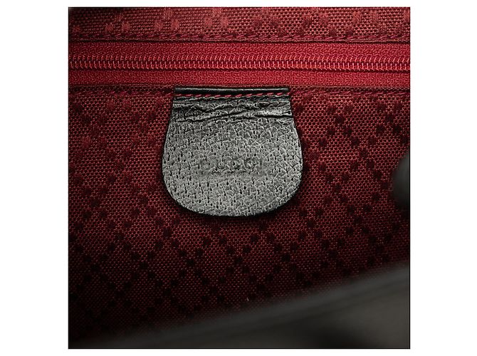 Bamboo Zaino Gucci Large in pelle di vitello nera con coulisse e bambù - vista 5