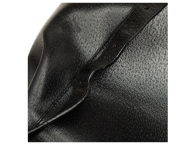 Bamboo Zaino Gucci Large in pelle di vitello nera con coulisse e bambù - vista 7