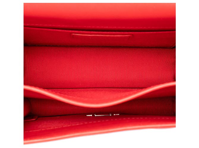 Chanel Red Mini Quilted Calfskin CC Box Flap - vista 4